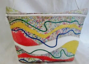 NEW CARLOS FALCHI Leather Snakeskin Purse Crossbody Shoulder Bag Multi Python Patchwork