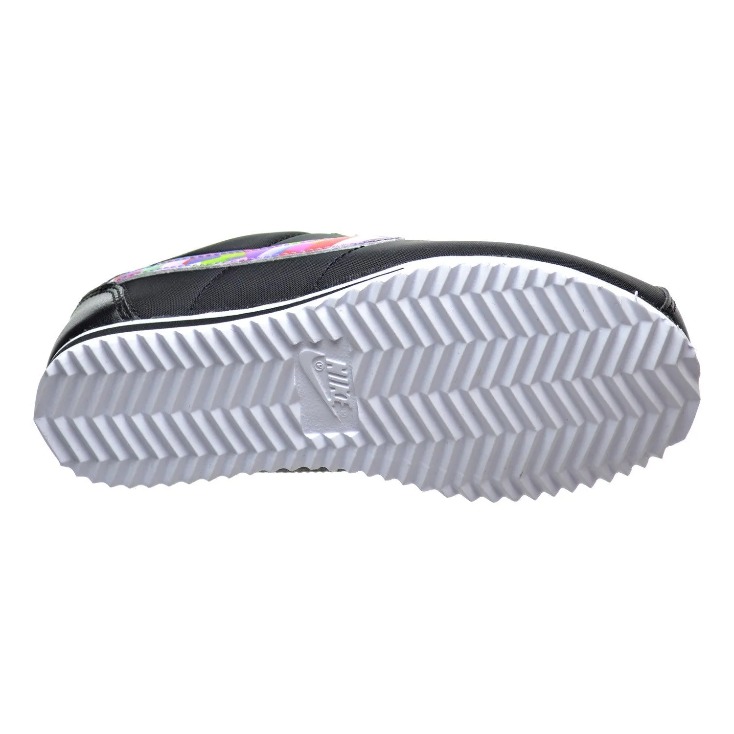 Nike Cortez Nylon Print Little Kid's Shoes Black/Hyper Violet