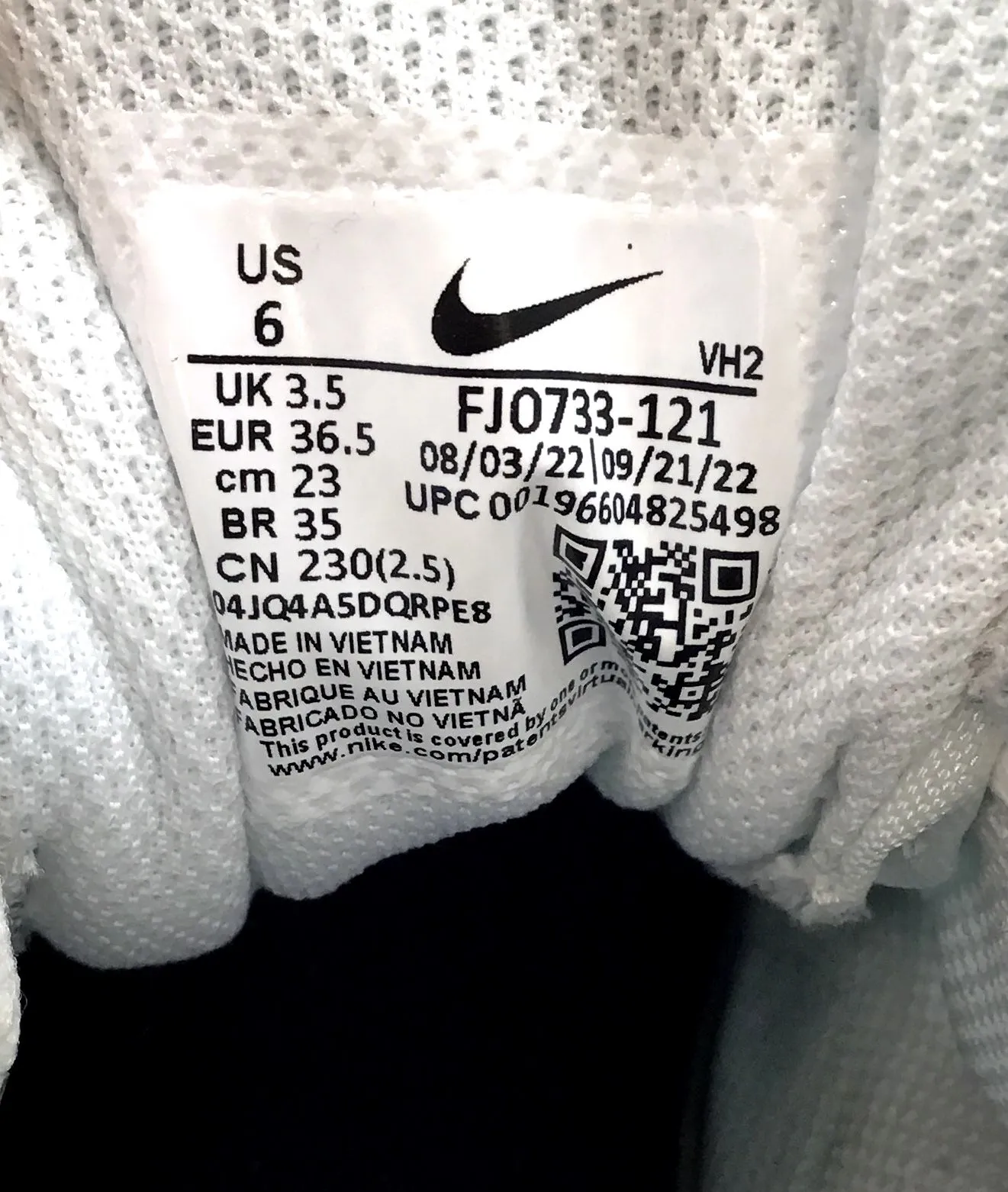 Nike Women's Air Max SC FJ0733-121 White Low-Top Lace-Up Running Shoes - Size 6