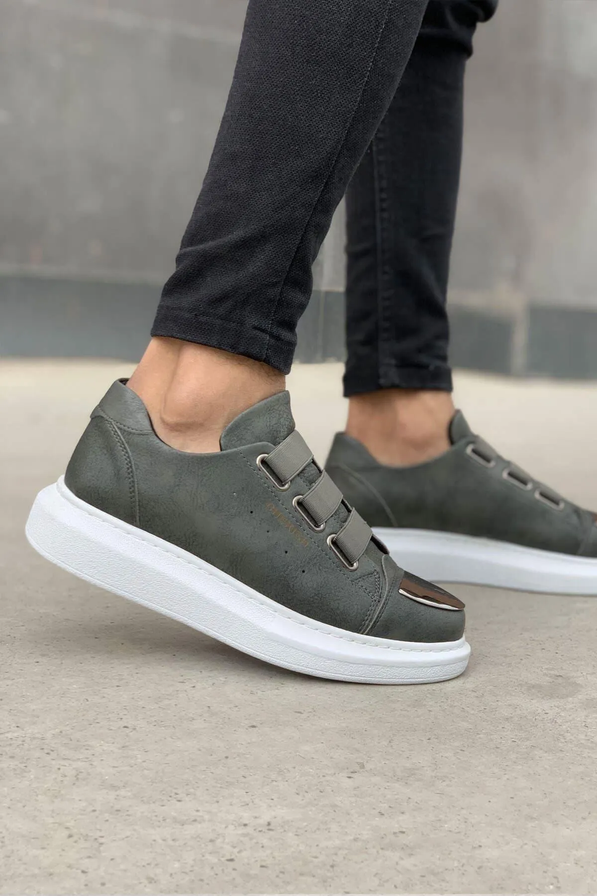 Original Design CH251 Unisex Grey-New Trend Shiny Accessory Casual Sneaker Sports Shoes