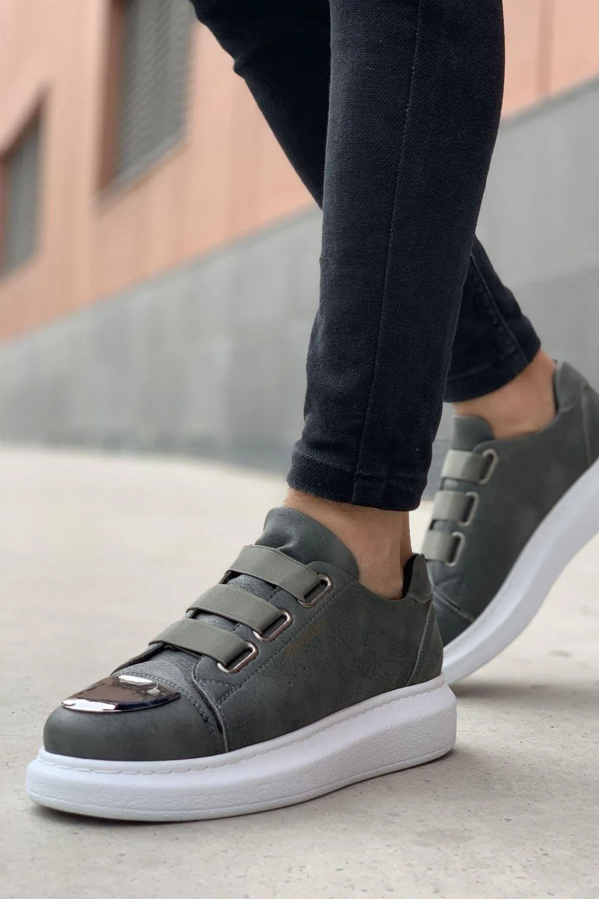 Original Design CH251 Unisex Grey-New Trend Shiny Accessory Casual Sneaker Sports Shoes
