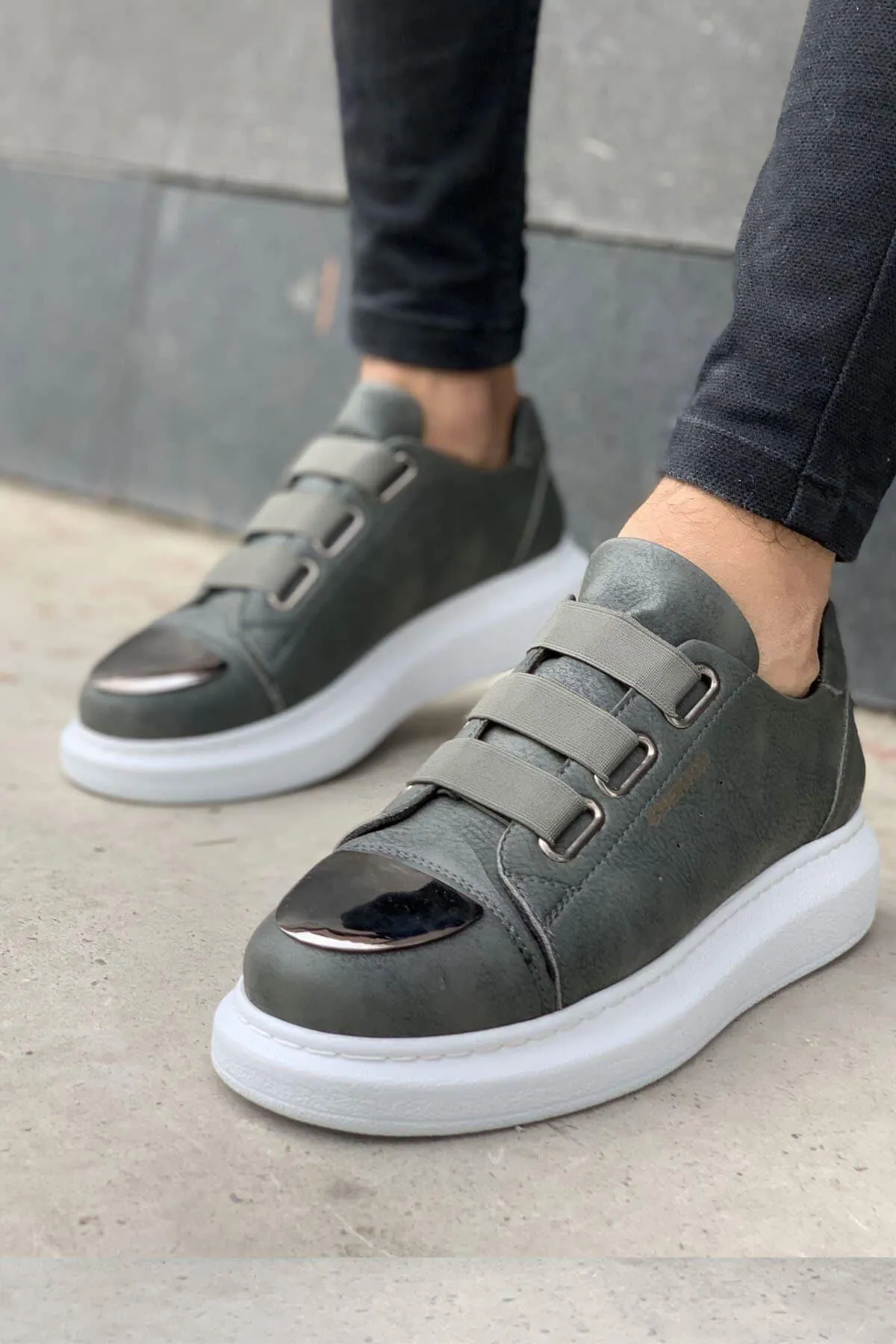Original Design CH251 Unisex Grey-New Trend Shiny Accessory Casual Sneaker Sports Shoes