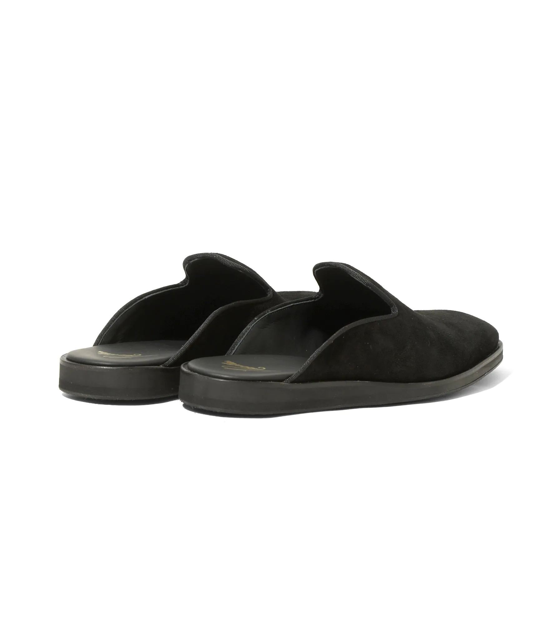 Papillon Embroidered Slip-In – Black Suede