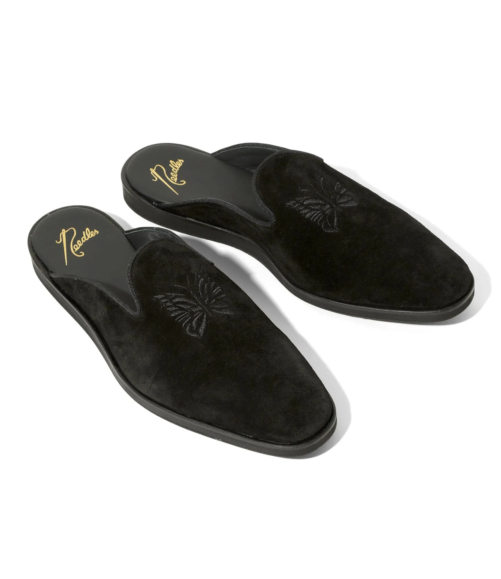 Papillon Embroidered Slip-In – Black Suede