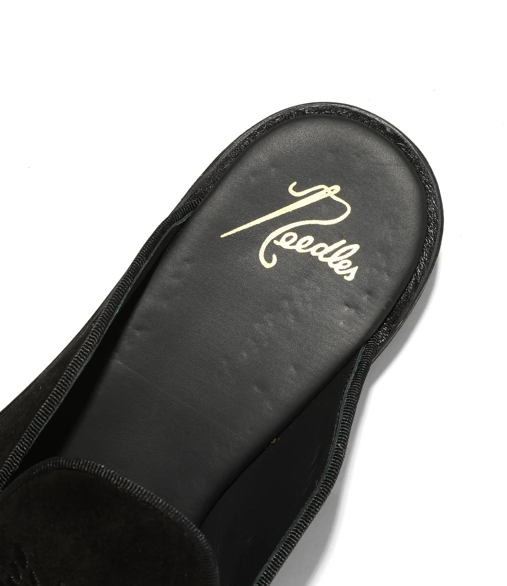 Papillon Embroidered Slip-In – Black Suede