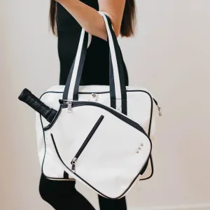 Poppy Patent Pickleball Bag - Cream