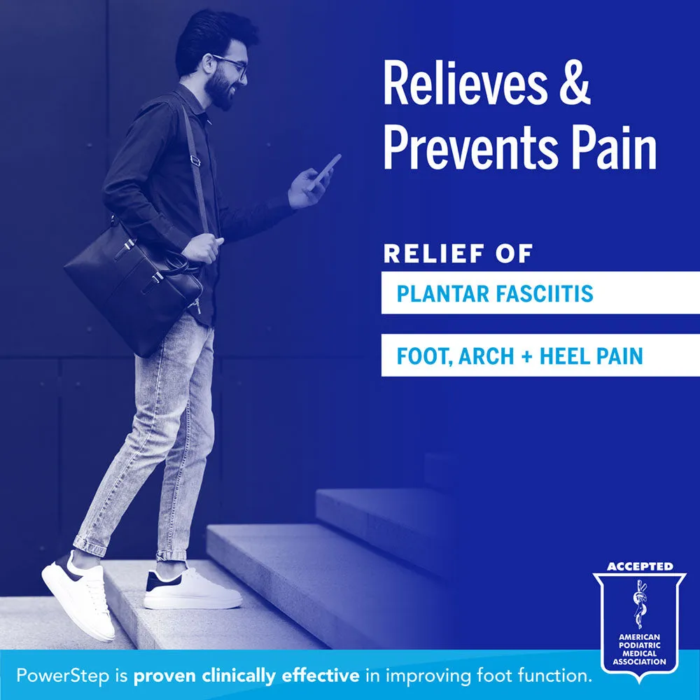 PowerStep Pinnacle 3/4 Insoles | Arch Pain Relief Orthotic for Tight Shoes