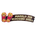 Red Slipper with Hibiscus Sign - "Mahalo for Removing Shoes" Size: 12"