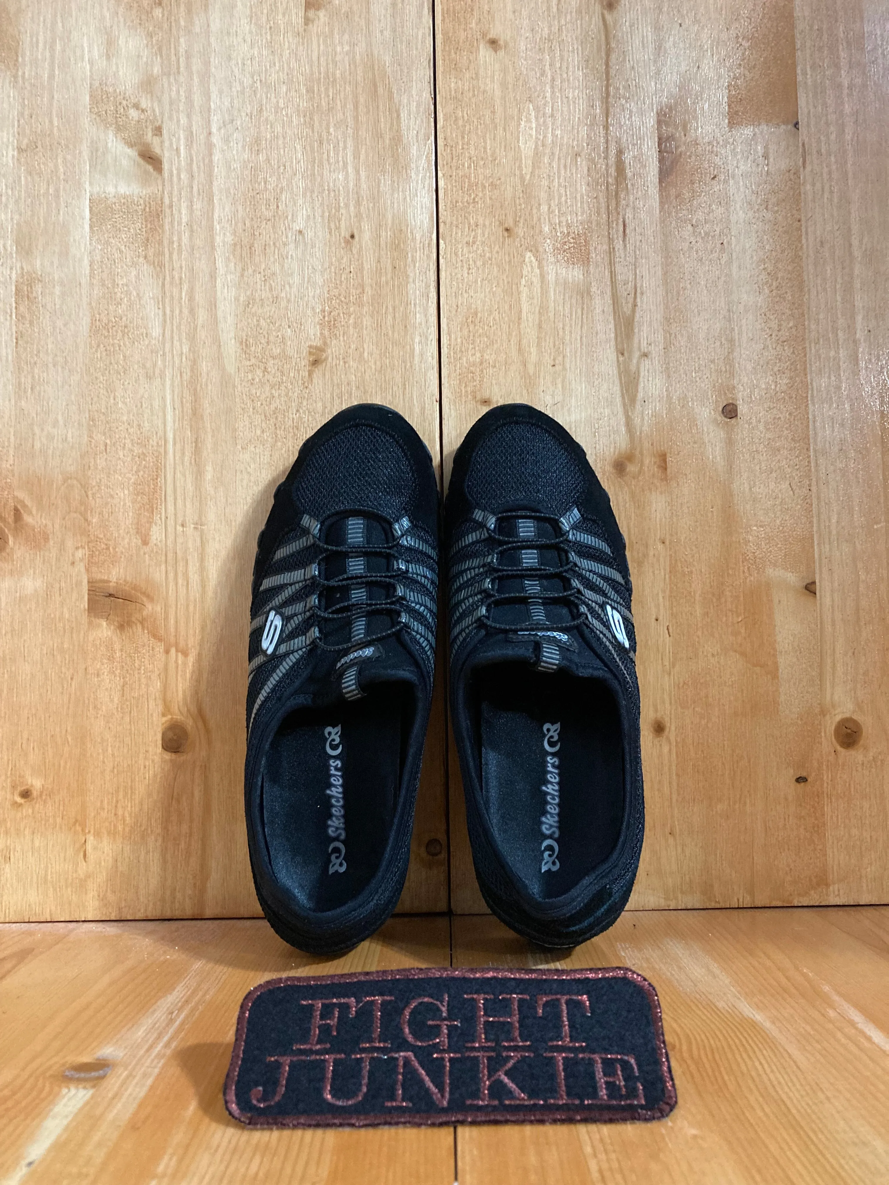 SKECHERS SKETCHERS BIKERS Womens Size 9.5 Slip On Shoes Sneakers Triple Black 21159