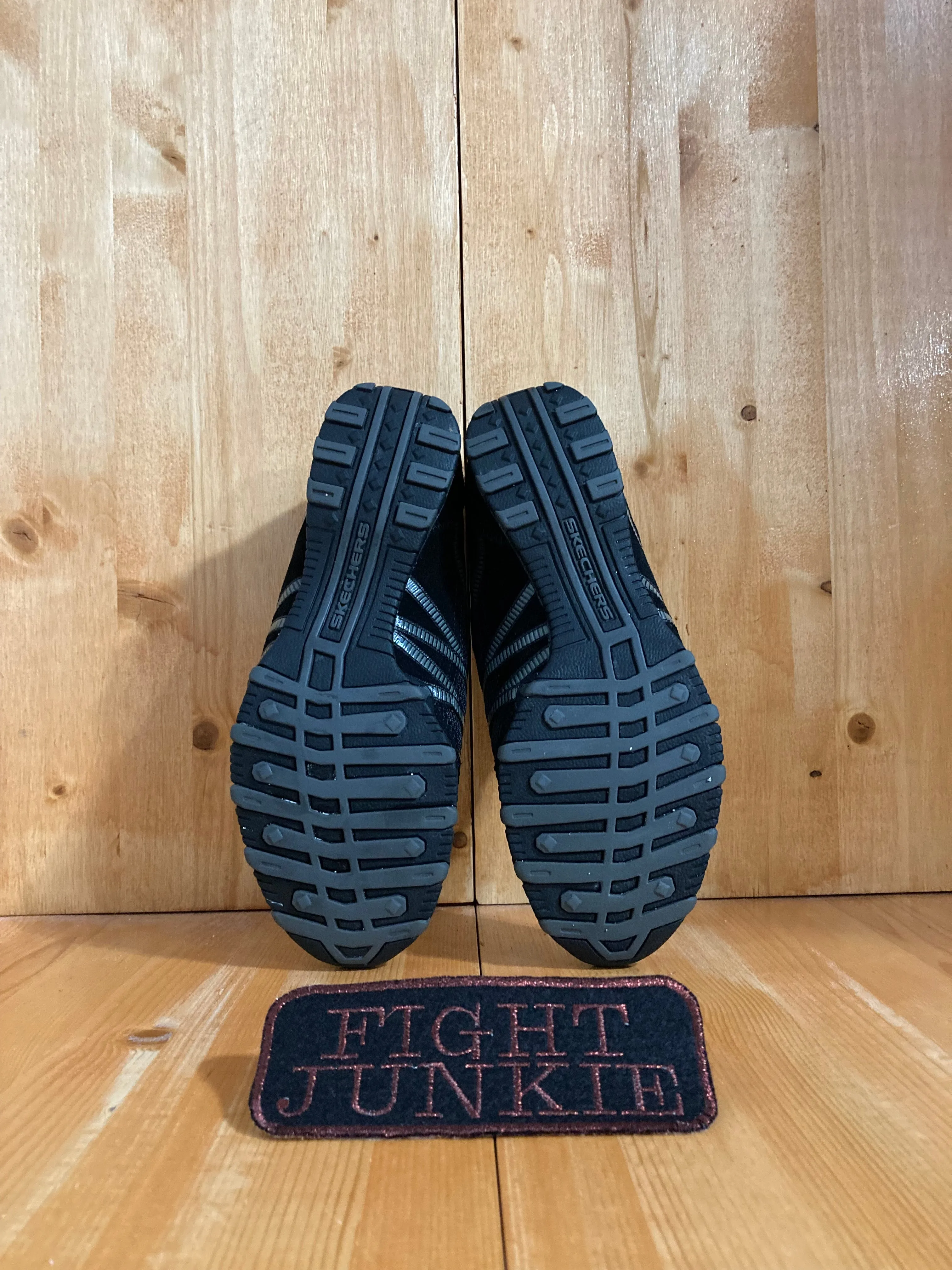 SKECHERS SKETCHERS BIKERS Womens Size 9.5 Slip On Shoes Sneakers Triple Black 21159