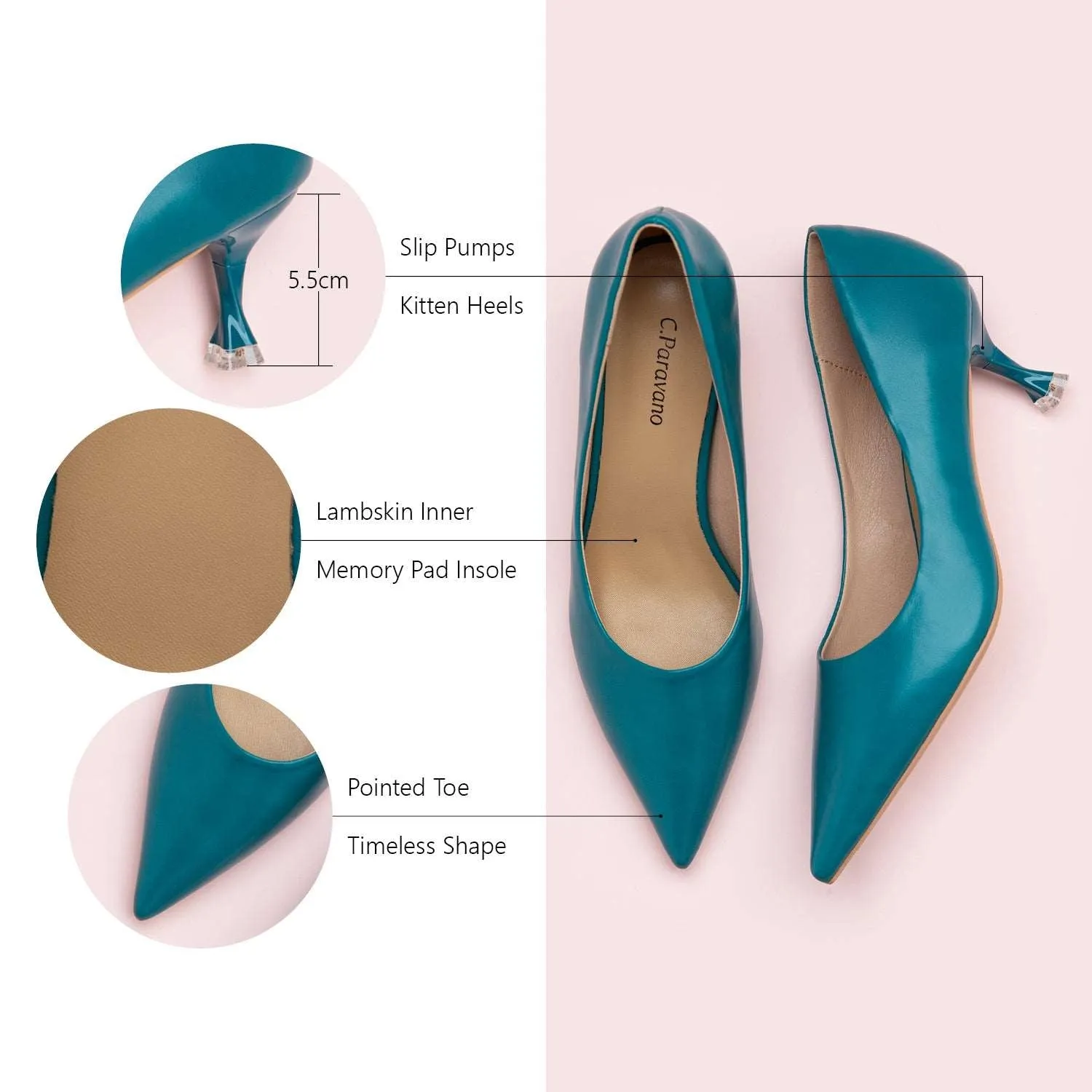 Spiral Kitten Heel Pumps (Anna)