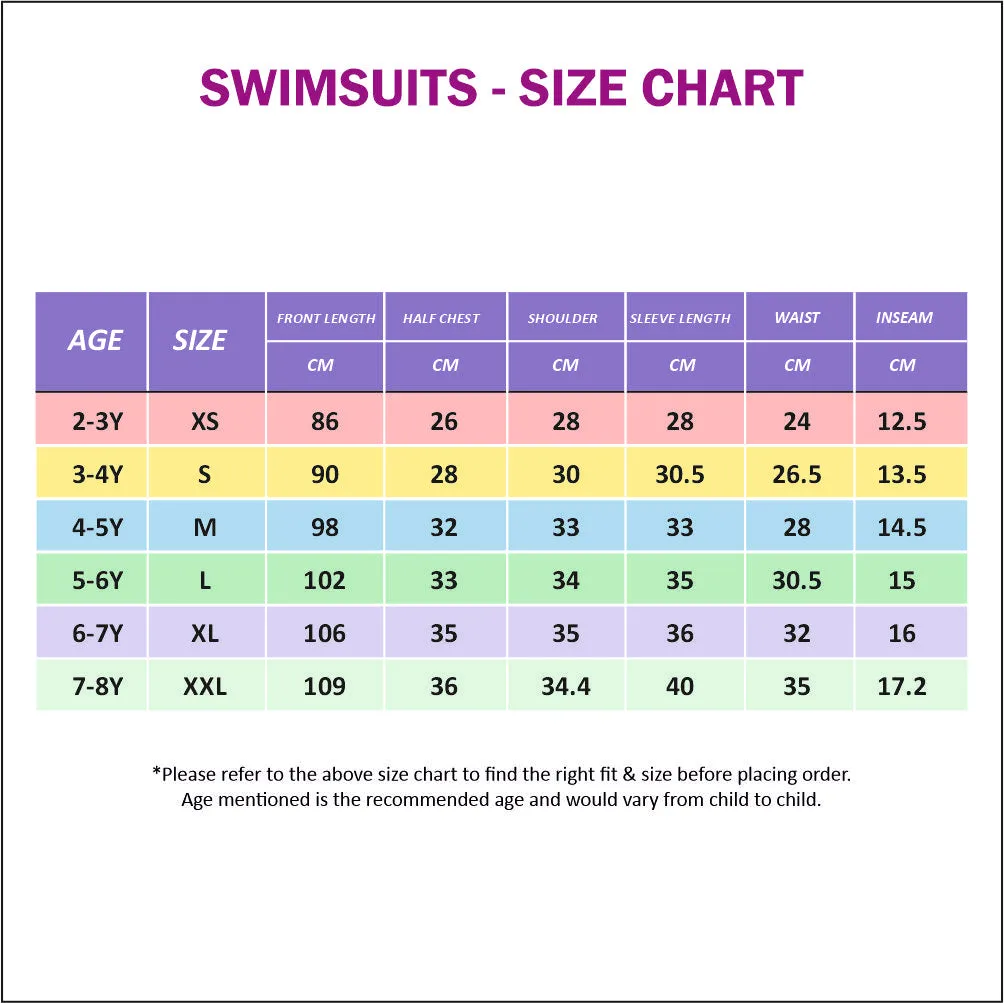 Violet Printed Sleeves Full Length Scuba Swimsuit 2.5mm Neoprene Swimwear for water adventures for KidsTeens and Adults