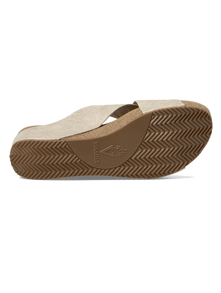 Volatile Firefly Wedge Sandal in Gold