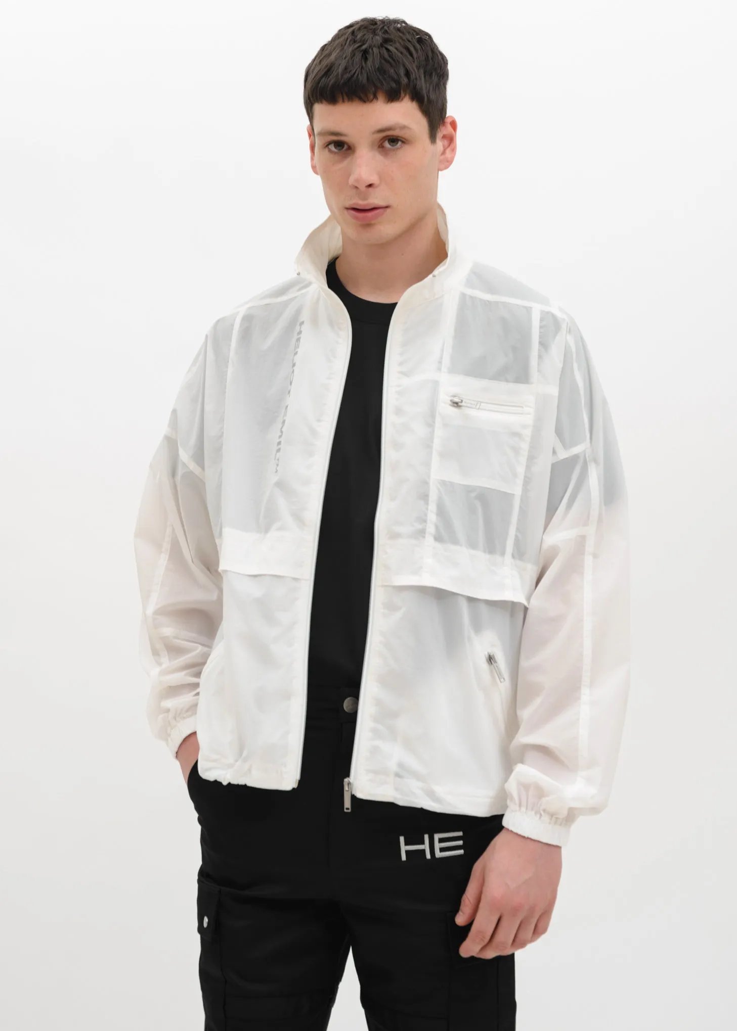 White & Transparent Lightweight Jacket