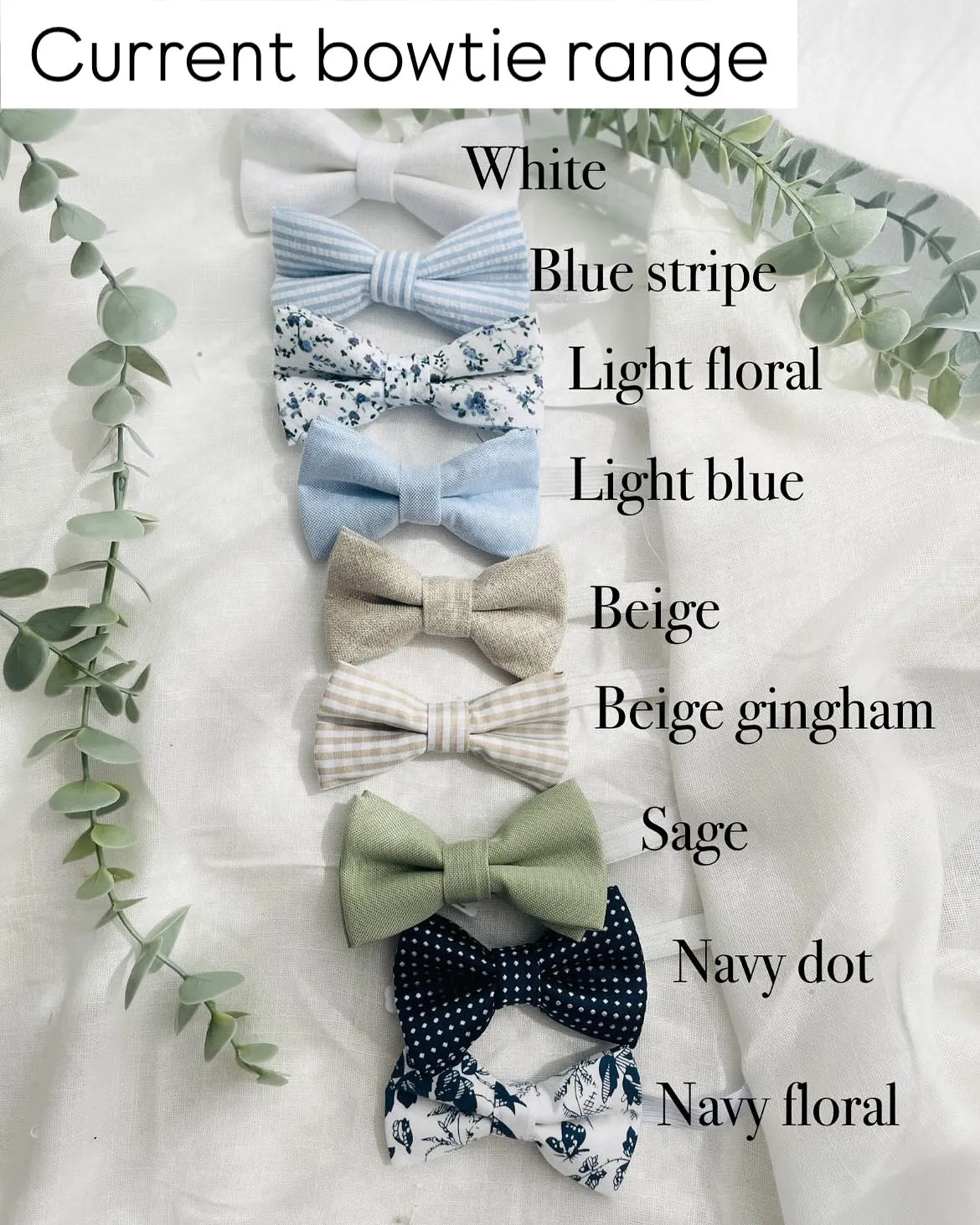 White and blue linen Baptism or Wedding Suit with Accessories and Embroidery Available