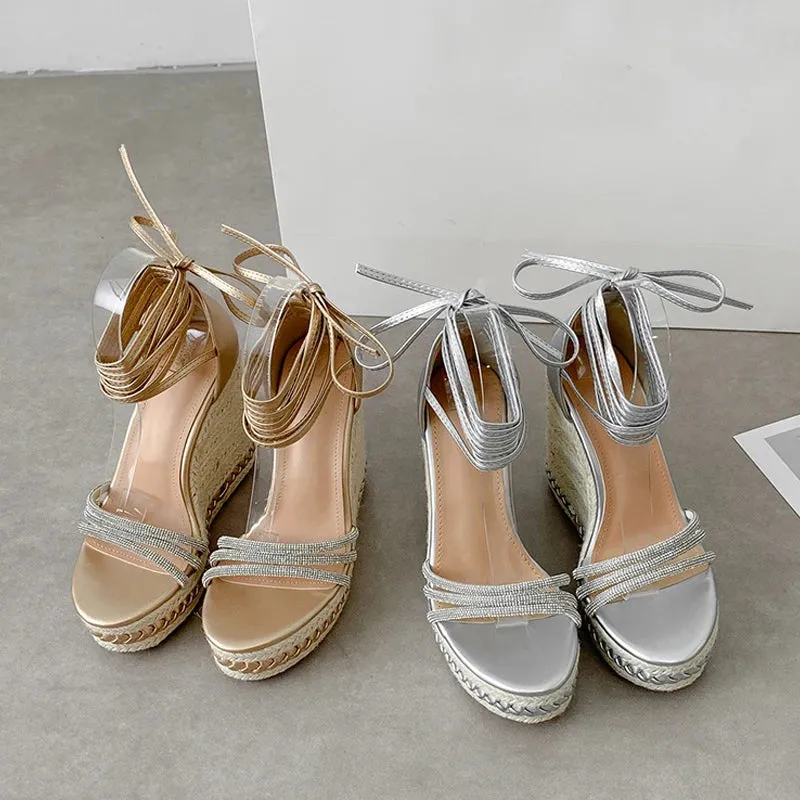 Women Ankle Strap Platform High Heel wedges