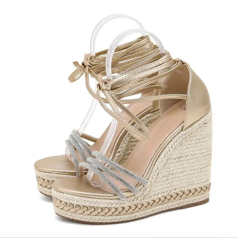 Women Ankle Strap Platform High Heel wedges
