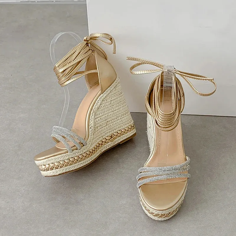 Women Ankle Strap Platform High Heel wedges