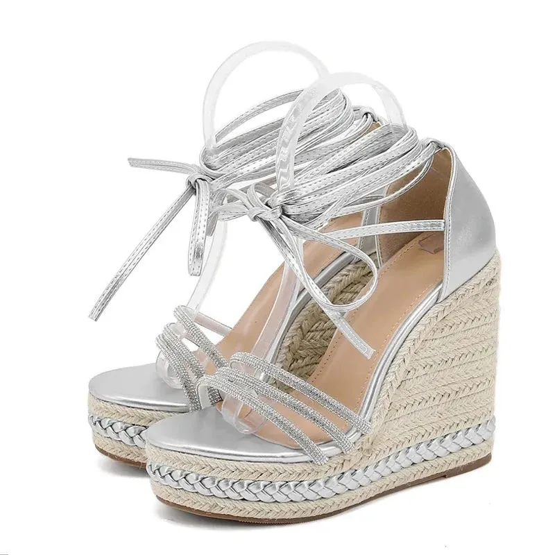 Women Ankle Strap Platform High Heel wedges