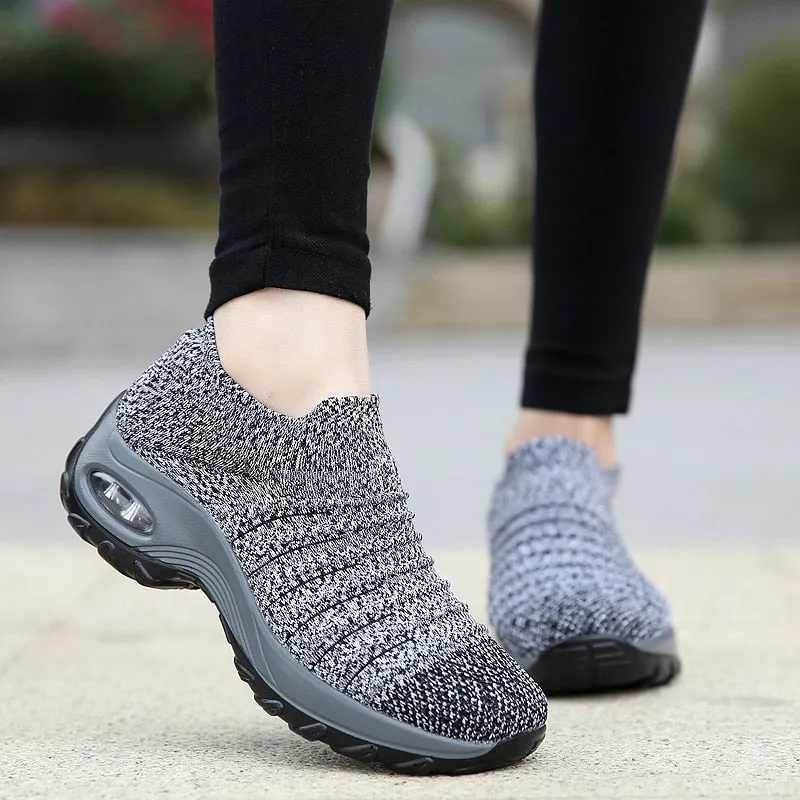 Women Thick Sole Air Cushion Sock Shoes