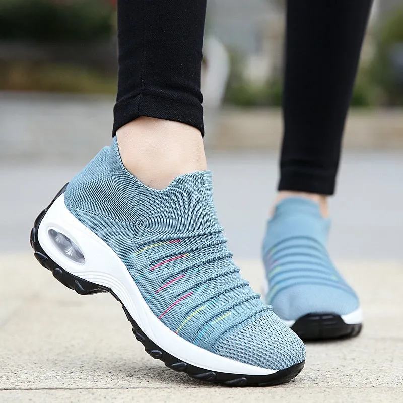 Women Thick Sole Air Cushion Sock Shoes