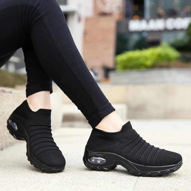 Women Thick Sole Air Cushion Sock Shoes