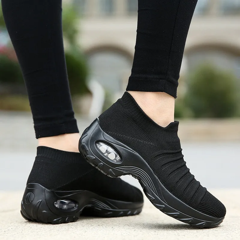 Women Thick Sole Air Cushion Sock Shoes