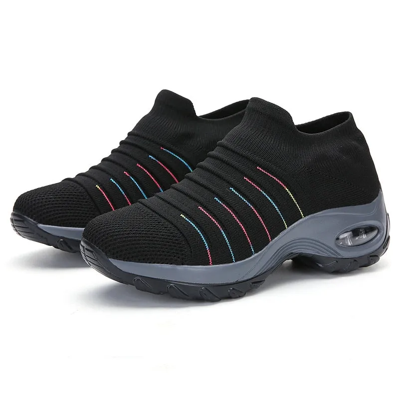 Women Thick Sole Air Cushion Sock Shoes