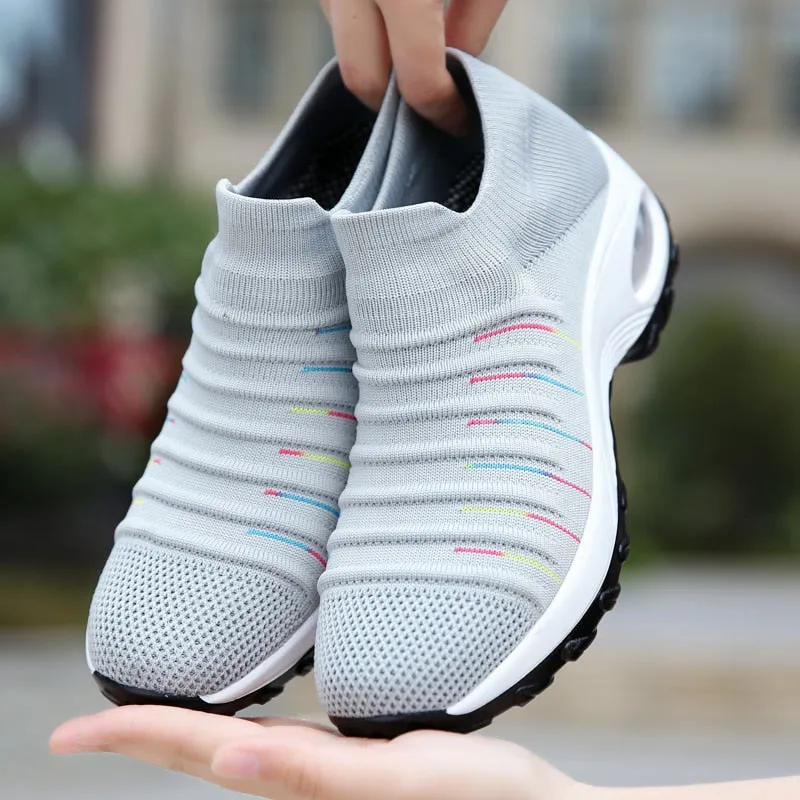 Women Thick Sole Air Cushion Sock Shoes