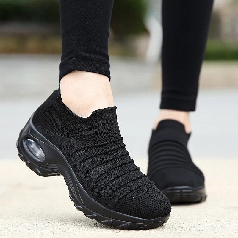 Women Thick Sole Air Cushion Sock Shoes