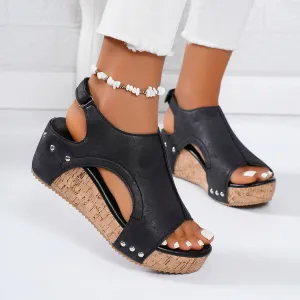 Women Wedges Sandals 2024 Summer New Clogs Fashion Shoes for Women Comfortable Cross Buckle Shallow Platform Sandals for Women