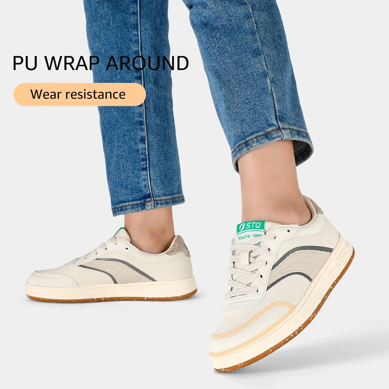Women's Skate Shoes Lace Up Fashion Walking Sneakers Non Slip Comfortable Canvas Shoes