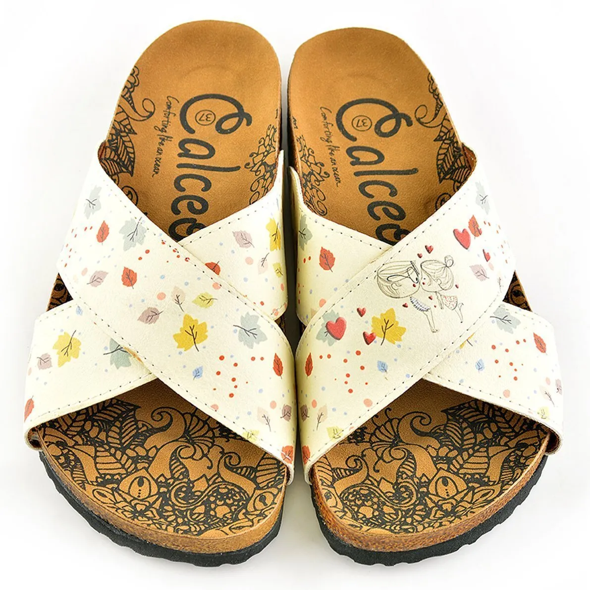 Yellow Leaf Cross-Strap Sandal CAL1107
