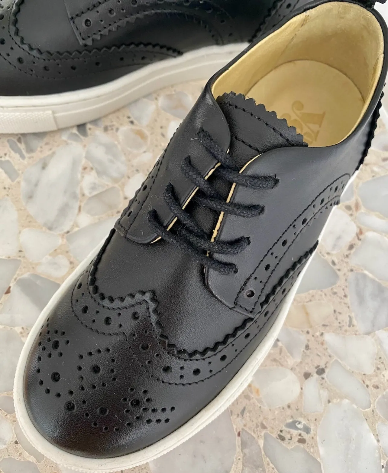Young Soles Brando Brogue Black Leather Shoes